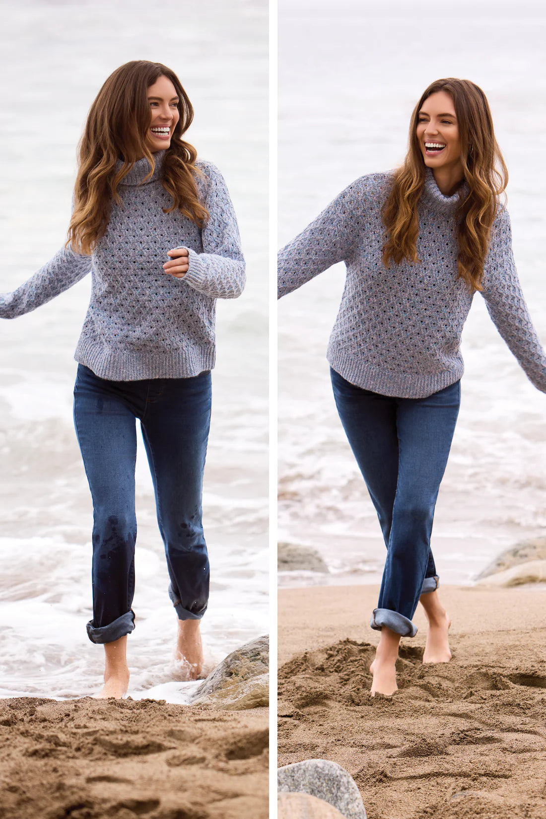 Tribal Audrey Boundless Stretch Denim Straight Leg Crop Jeans, Faded Blue