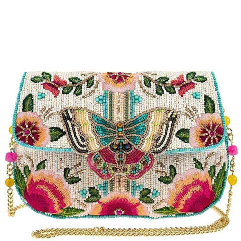 Mary Frances Dream Chaser Beaded Butterfly Crossbody Clutch Handbag