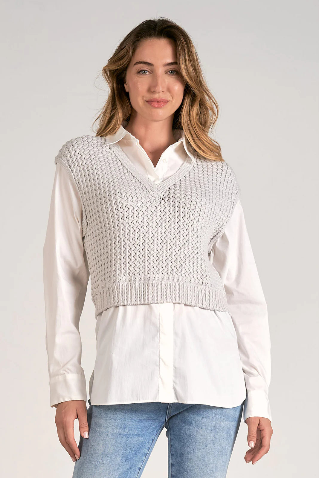 Elan Sweater Shirt, Heather Grey