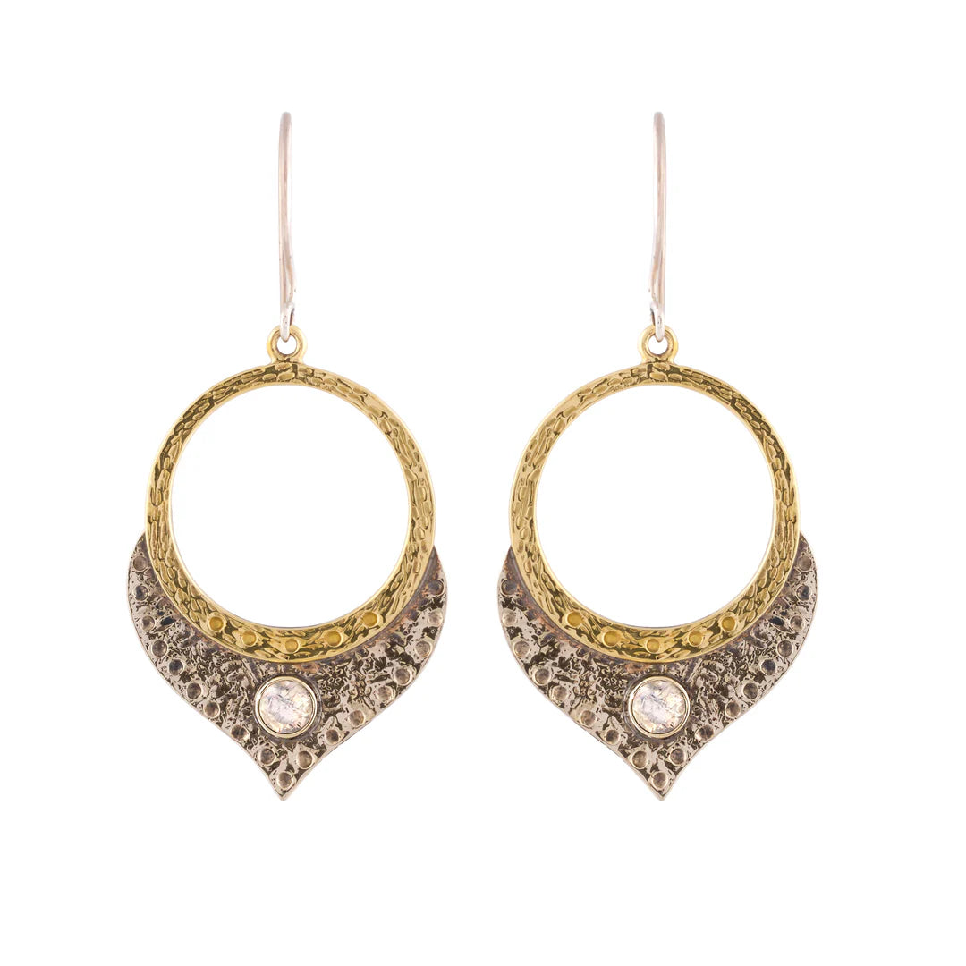 Ritual Bali Style Earrings With Moonstone - JP0814Y0