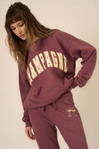 Project Social T Champagne Foil Sweatshirt, H. Merry Merlot