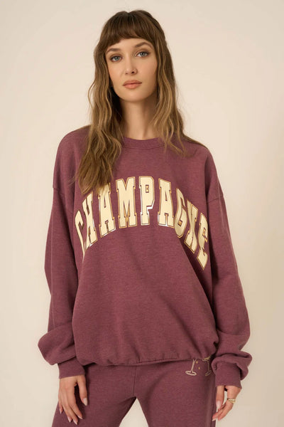 Project Social T Champagne Foil Sweatshirt, H. Merry Merlot