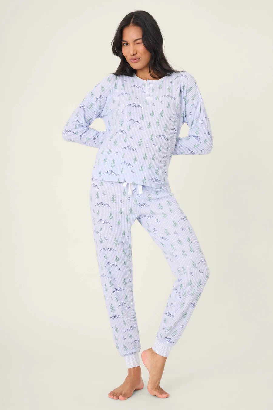 PJ Salvage Ski Jammie Classics Mountain Dreams Print PJ Set