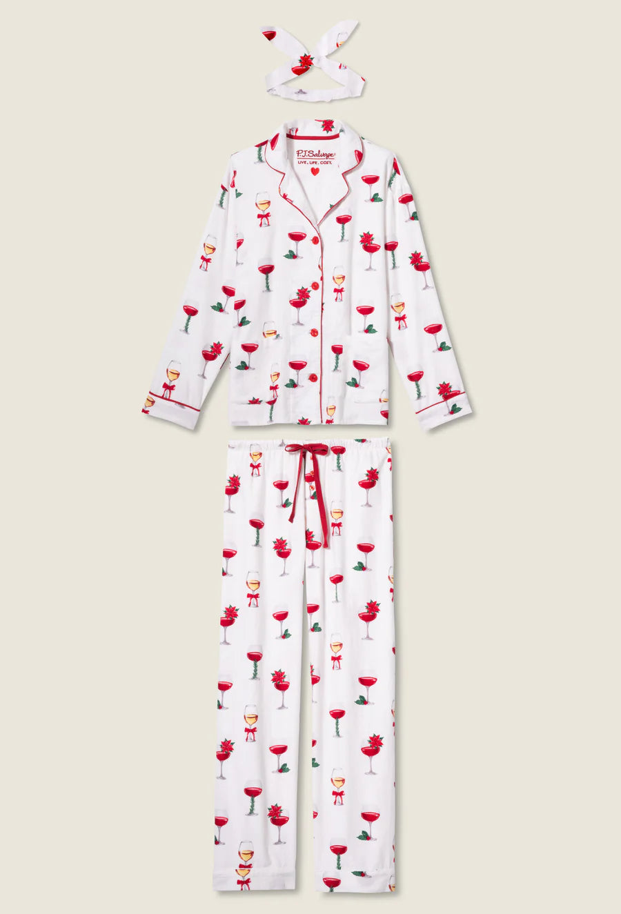 PJ Salvage Let's Get Toasty 3-Piece Print Flannel PJ Set