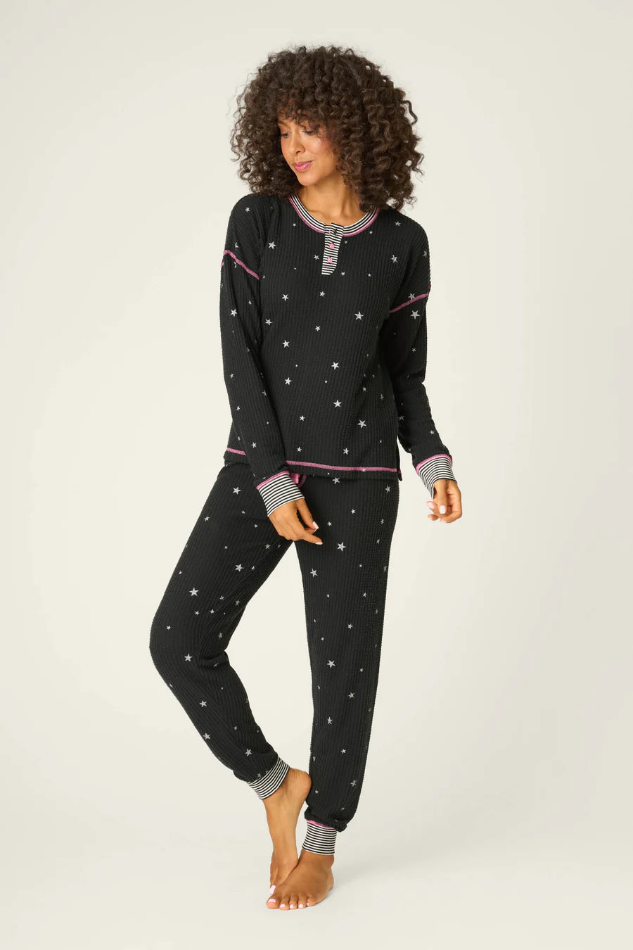 PJ Salvage Ski Jammie Classics Starlight Starbright Black PJ Set