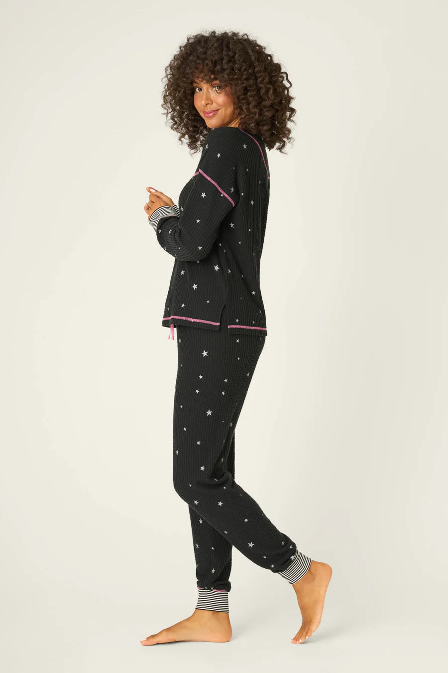 PJ Salvage Ski Jammie Classics Starlight Starbright Black PJ Set