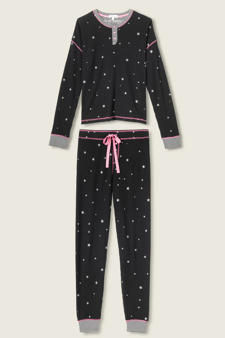 PJ Salvage Ski Jammie Classics Starlight Starbright Black PJ Set