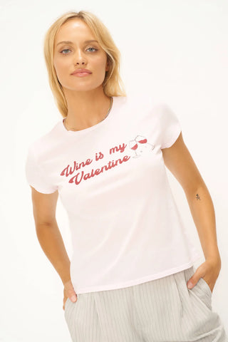 Project Social T Wine Is My Valentine Tee, Cosmo Pink