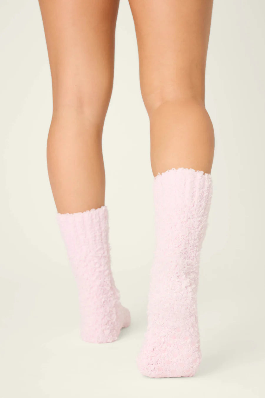 PJ Salvage Bundle Up Boucle Pink Crew Socks