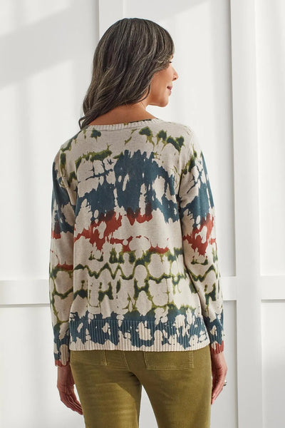 Tribal Cotton Abstract Sweater, Hunter