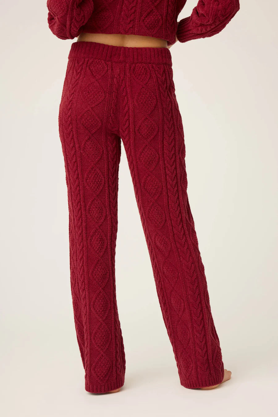 PJ Salvage Chenille Cable Knit Open Leg Pants