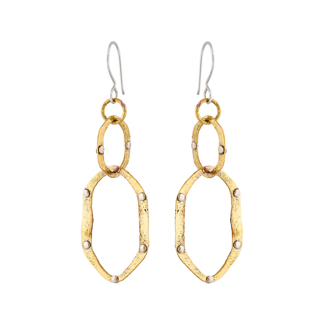 Ritual Hanging And Movable Intertwined Earrings - JP0567Y