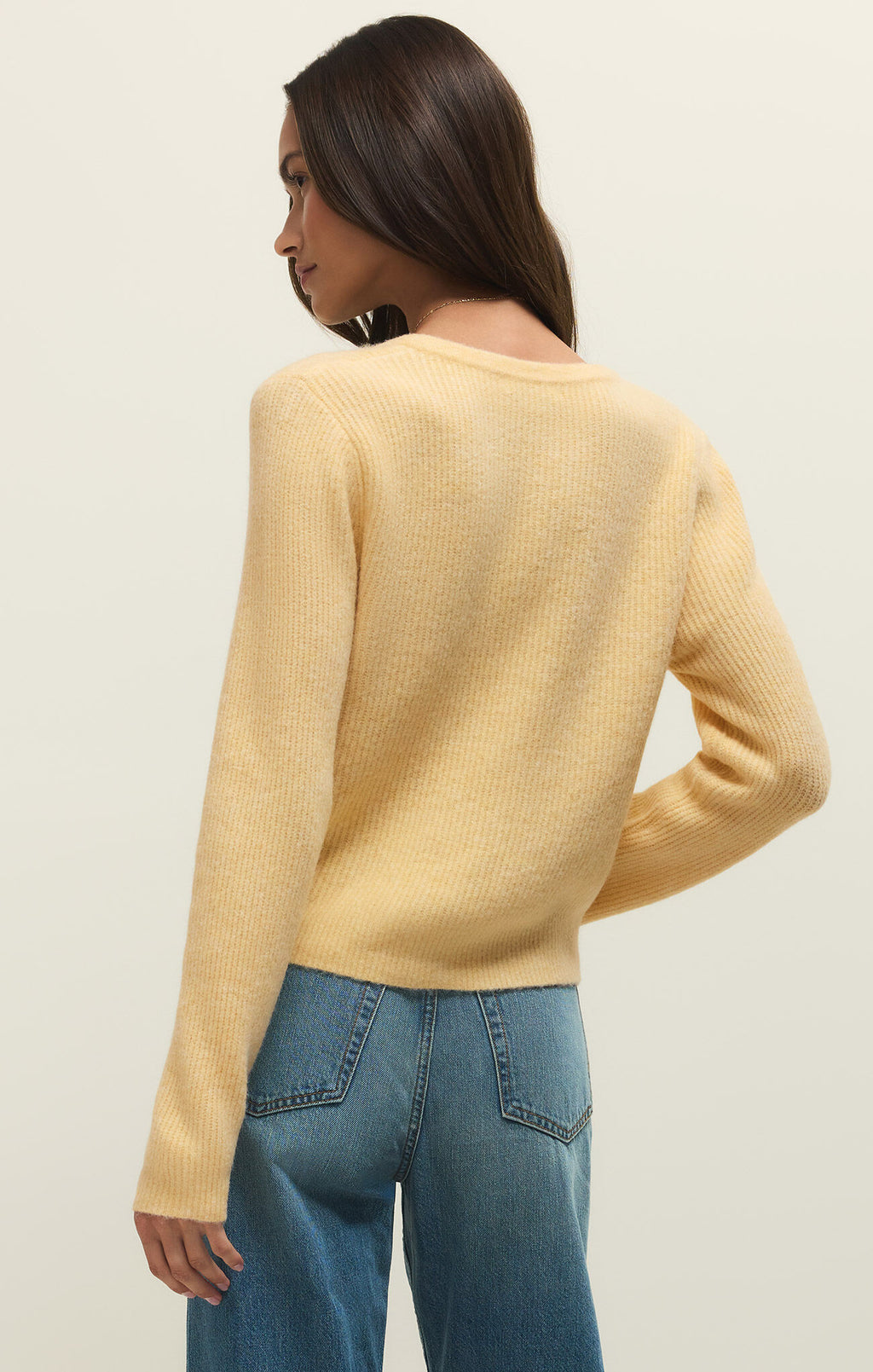 Z Supply Medina Rib Cardigan, Custard