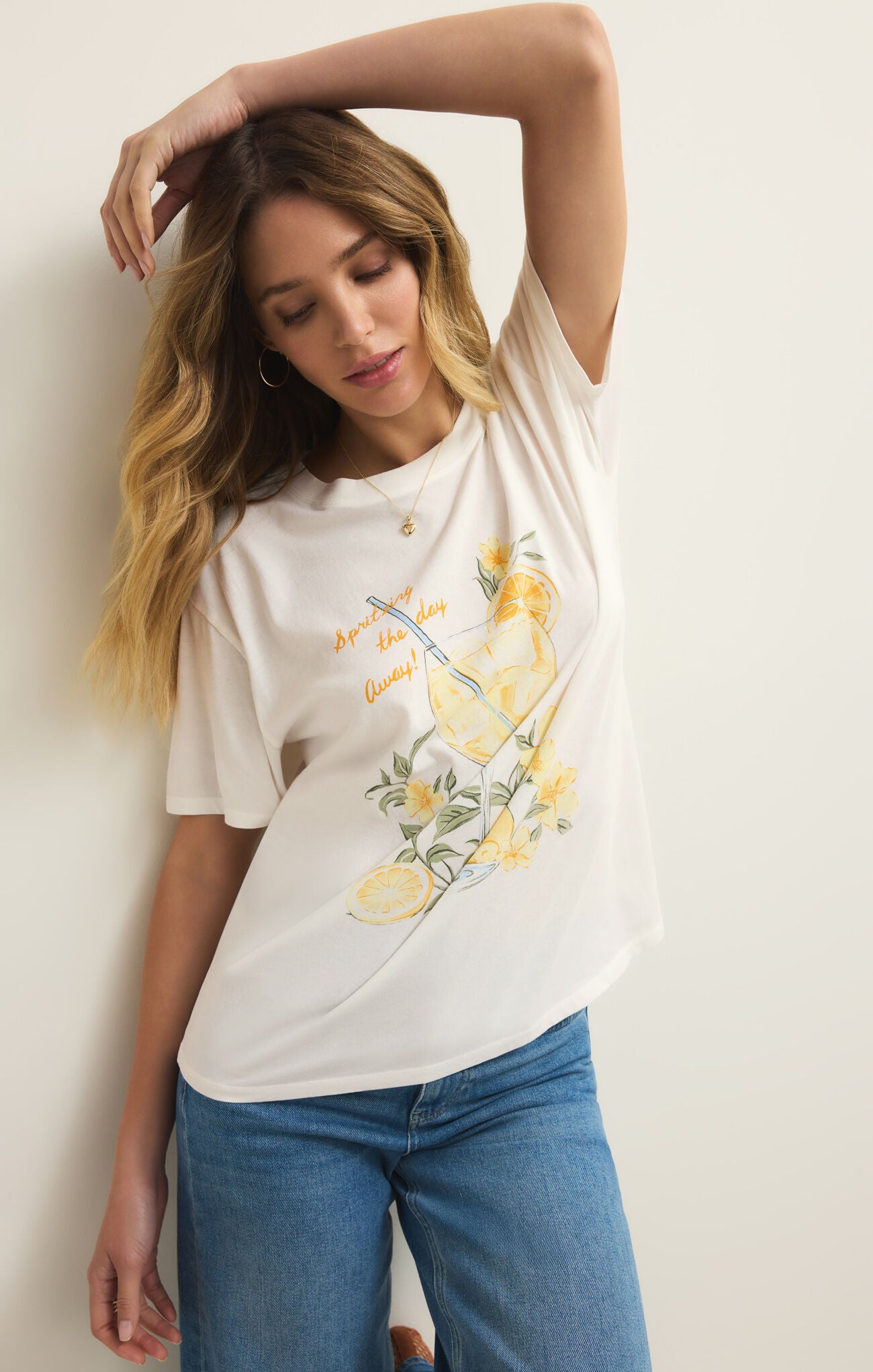 Z Supply Spritz Boyfriend Tee, Sea Salt