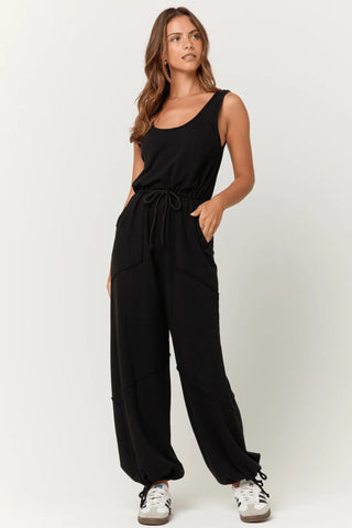 Project Social T Journey Tie Front Terry Jumpsuit