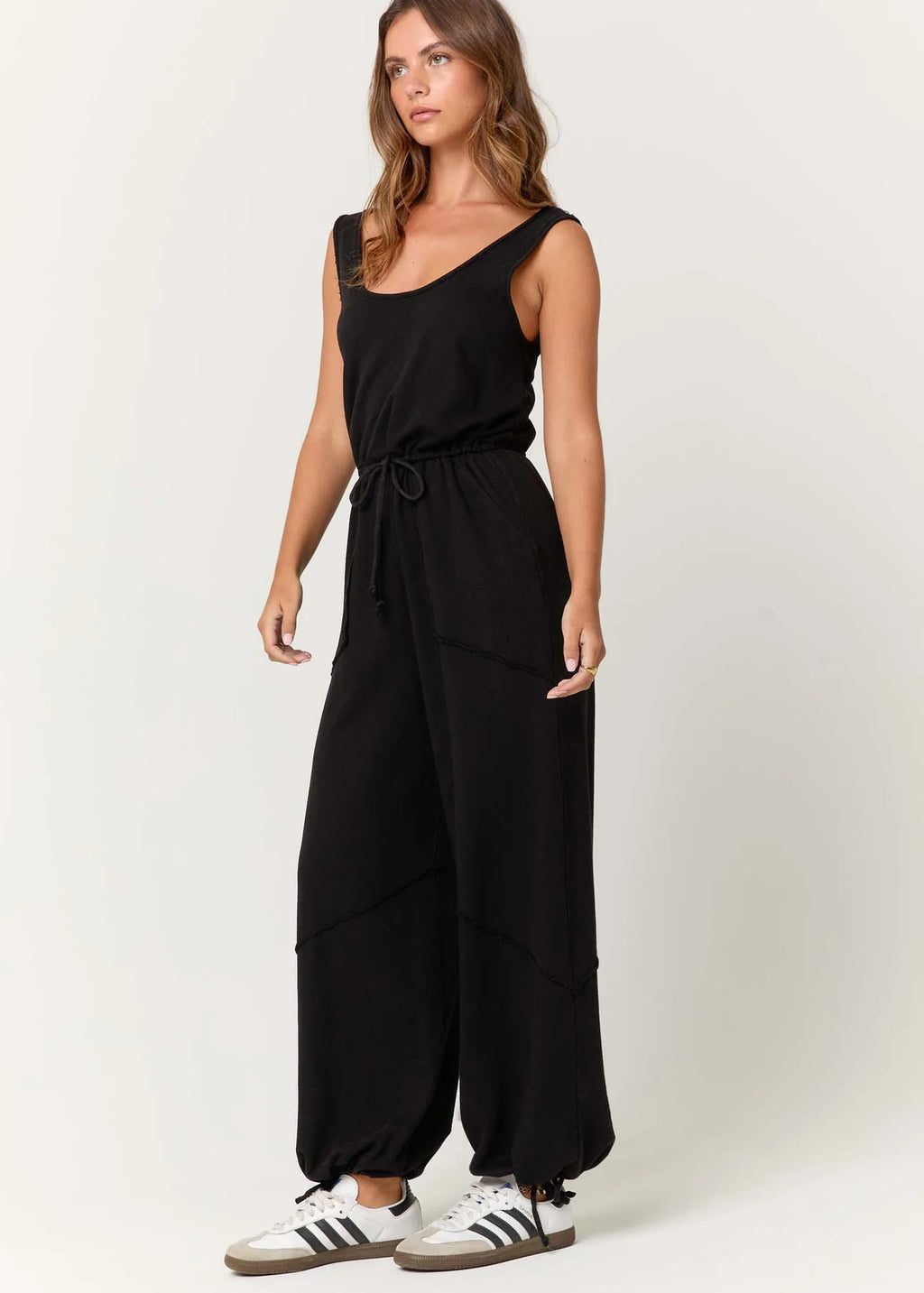 Project Social T Journey Tie Front Terry Jumpsuit