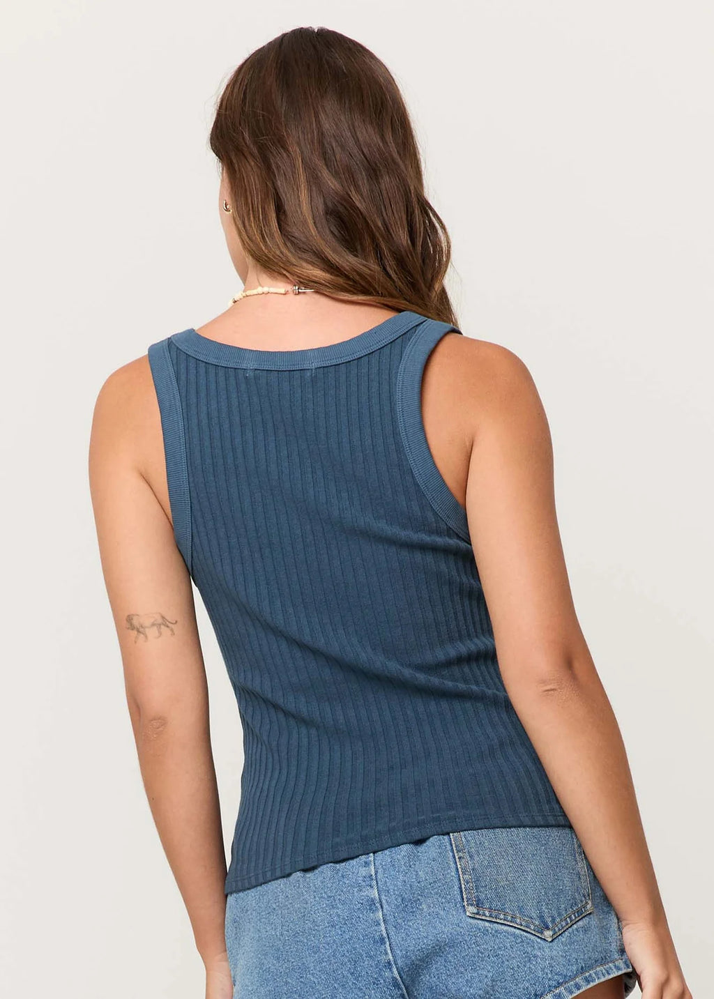 Project Social T Cooper Sweater Rib Tank, Blue Pine