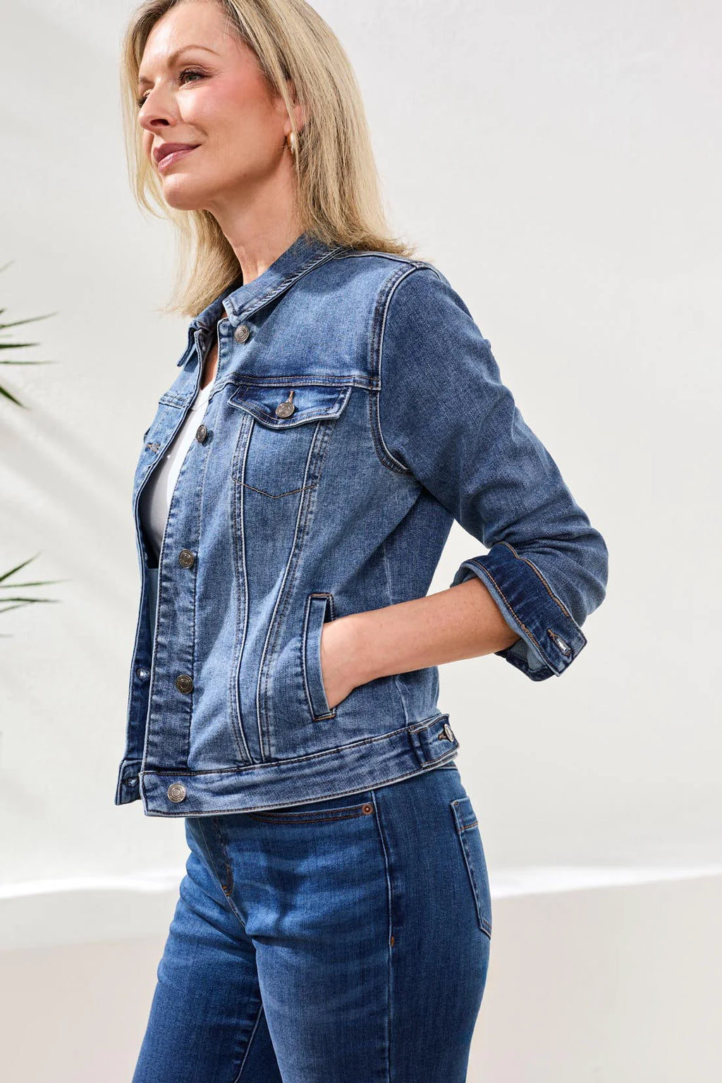 Tribal Classic Fit Comfort Stretch Denim Jacket Dk.Vintage