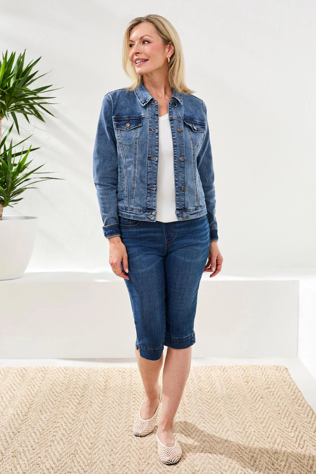 Tribal Classic Fit Comfort Stretch Denim Jacket Dk.Vintage