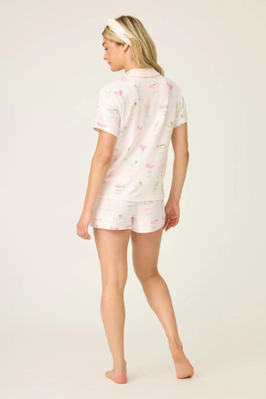 PJ Salvage Pretty Punch Cocktail Print 3-Piece Short Set, Baby Pink