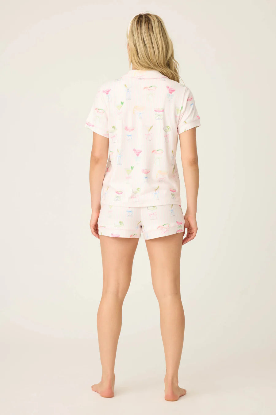 PJ Salvage Pretty Punch Cocktail Print 3-Piece Short Set, Baby Pink