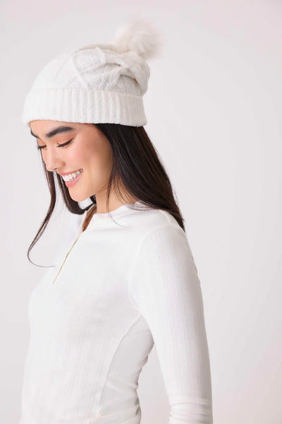 Pj Salvage Cozy Cable Beanie, Ivory