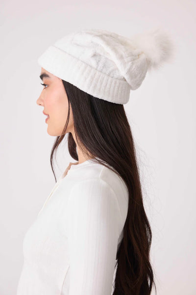 Pj Salvage Cozy Cable Beanie, Ivory