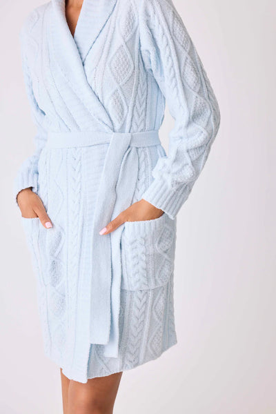 PJ Salvage Chenille Cozy Cable Shawl Collar Robe