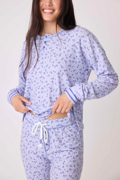 PJ Salvage Peace & Love Ditsy Floral Thermal PJ Set