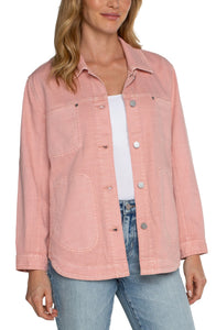 Liverpool Eco Shirt Jacket, Rose Blush