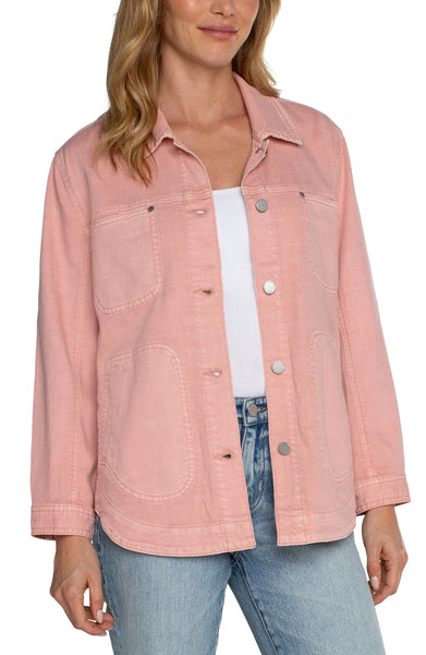 Liverpool Eco Shirt Jacket, Rose Blush