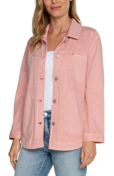 Liverpool Eco Shirt Jacket, Rose Blush