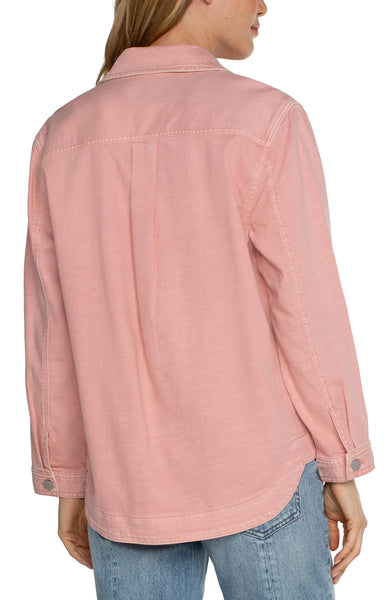 Liverpool Eco Shirt Jacket, Rose Blush