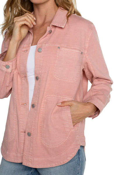 Liverpool Eco Shirt Jacket, Rose Blush