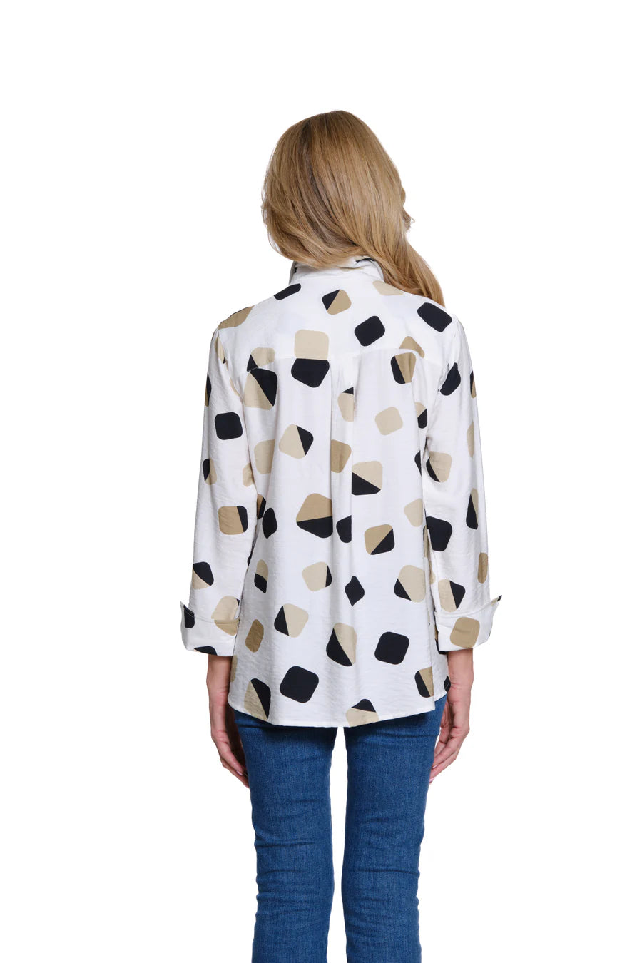 Multiples Turn Up Cuff Sleeve Button Front Shirt, Multi