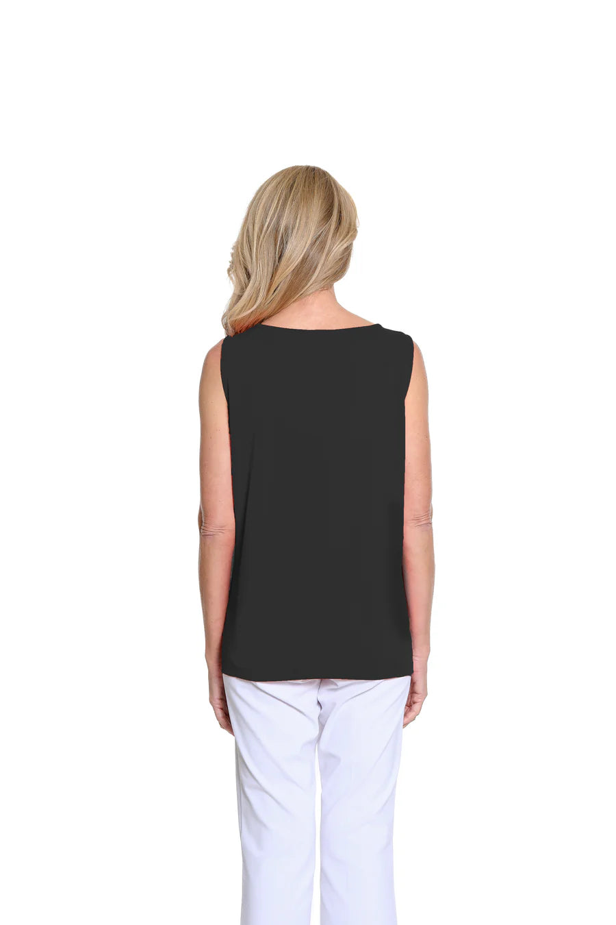 Multiples Hi Neck Tank Top, Black