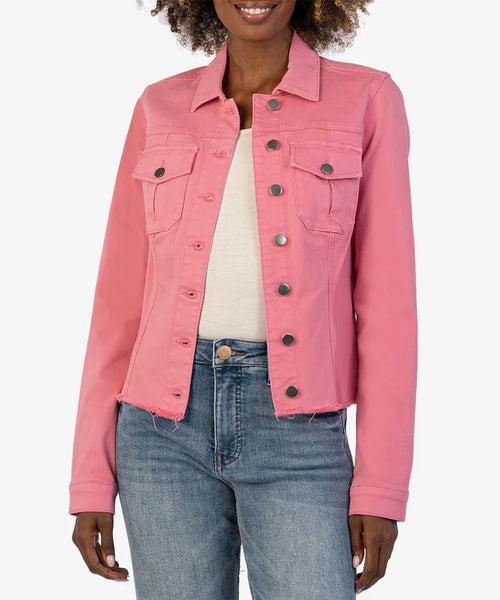 Kut Kara Jacket No Waist W/Frayed Hem Plush Pink