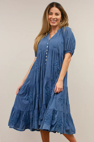 Kyla Seo Posie Dress Washed Blue