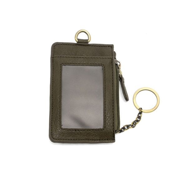 Joy Susan Dolly Small Card Wallet W/Keyring Dark Moss