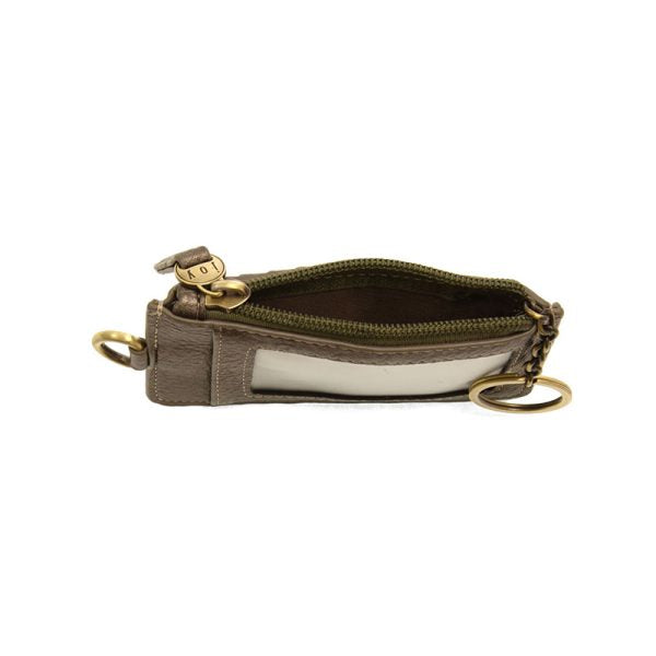 Joy Susan Dolly Small Card Wallet W/Keyring Metallic Dark Chrome