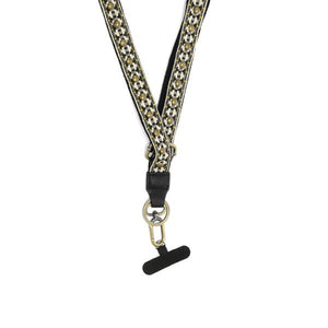 Joy Susan Studded Embroidered Adjustable Lanyard Black