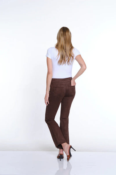 Slimsation P/O Flare Leg W/Real Front & Back Pockets Chocolate