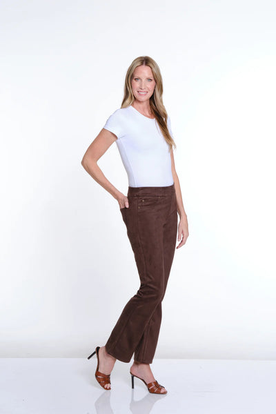 Slimsation P/O Flare Leg W/Real Front & Back Pockets Chocolate