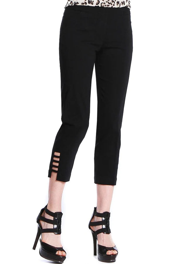 Multiples P/O Crop Pant W/Real Pkts & Strap Hem Vents, Black