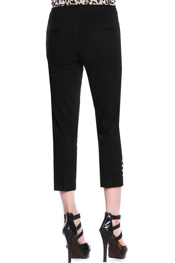 Multiples P/O Crop Pant W/Real Pkts & Strap Hem Vents, Black