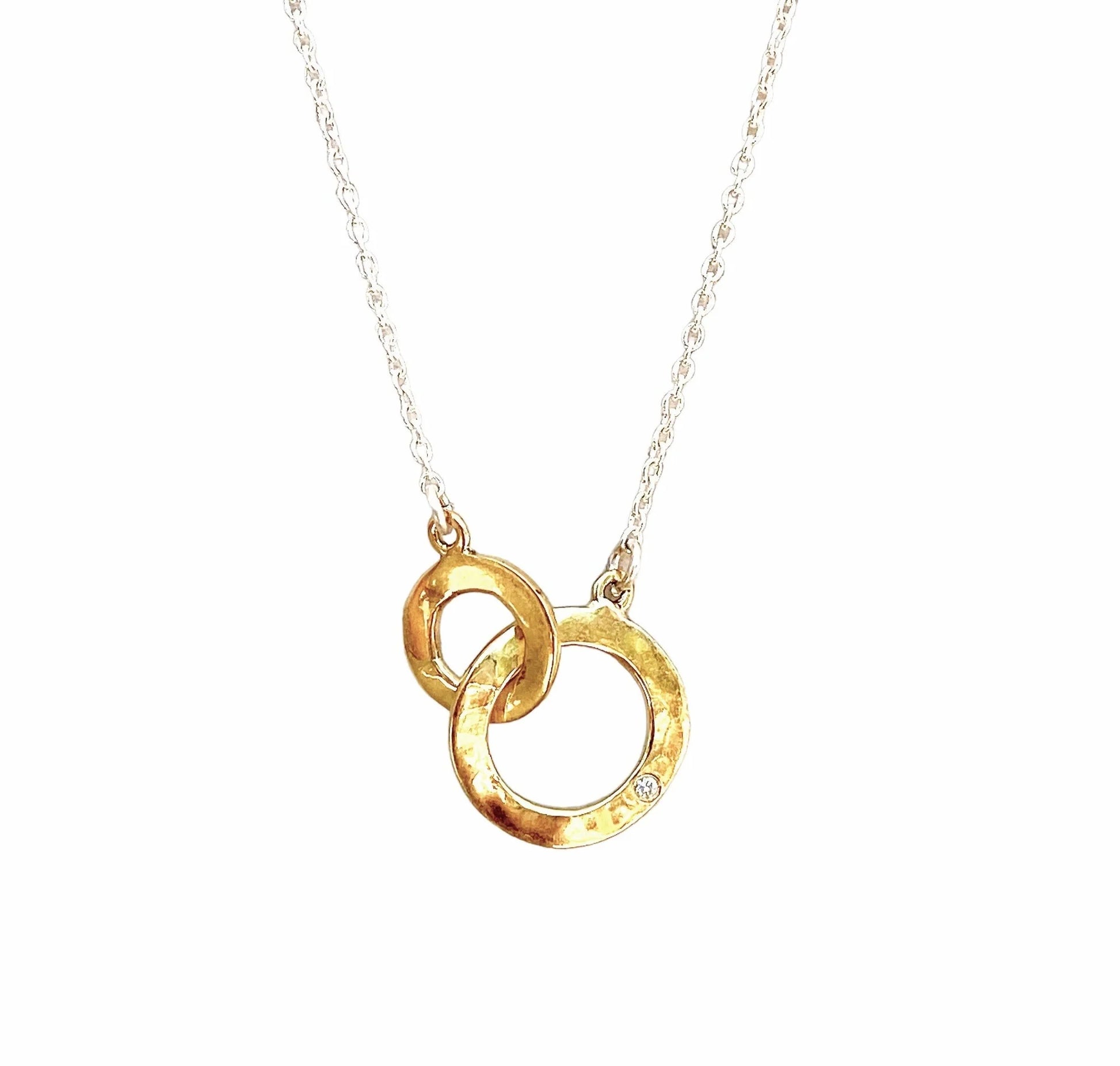 Ritual Double Loop and Clear Zirconia Gem Necklace