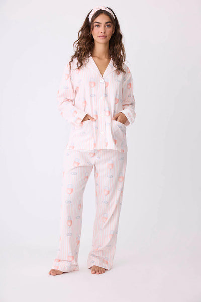 PJ Salvage Flannel PJ Set Pink Mist