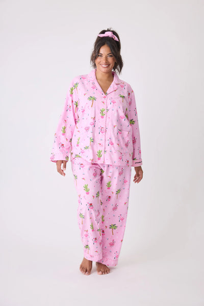 PJ Salvage Flannel PJ Set Pink Violet