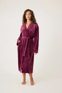 PJ Salvage Velvety Velour Robe Bordeaux