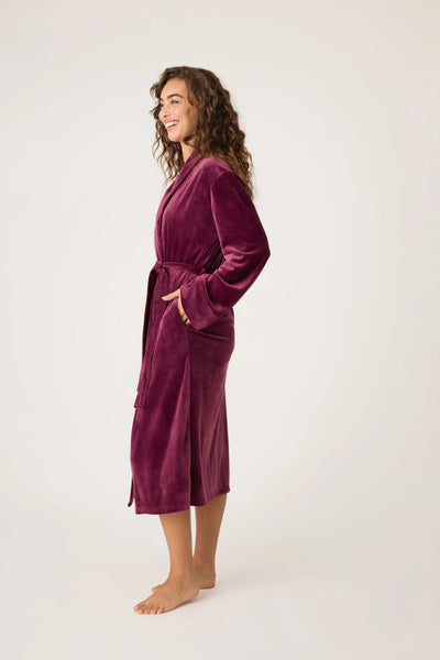 PJ Salvage Velvety Velour Robe Bordeaux